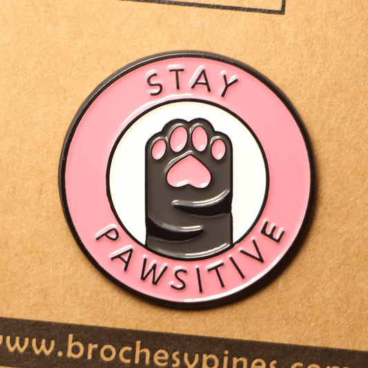 Pin "STAY PAWSITIVE" - Pata de Gato - Animales